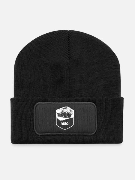 W50 | DDR | LKW | IFA - Recycelte Patch Beanie - Schwarz