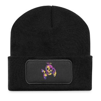 Skull with butterfly - Recycled Patch Beanie - black - Front