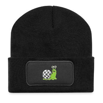 Snail Chessboard Chess Board Game - Recycled Patch Beanie - black - Front