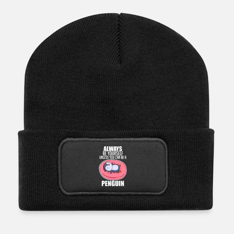 Pinguin Pinguine - Recycelte Patch Beanie - Schwarz