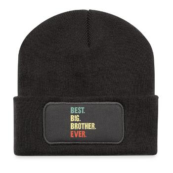 Le meilleur Big Brother de tous les temps! Meilleur Big Brother de tous les temps - Beanie recyclé à patch - charbon - Devant