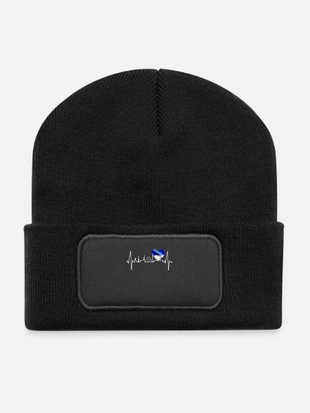 Gelsenkirchen Skyline Herzschlag Fan Herz Liebe - Recycelte Patch Beanie - Schwarz
