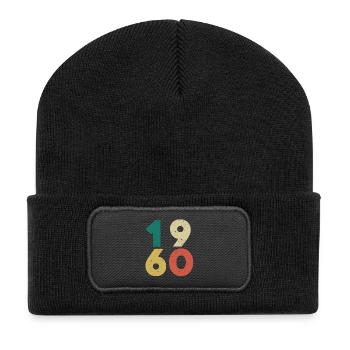 1960 - Vintage 1960 Retro Vintage - Recycled Patch Beanie - black - Front