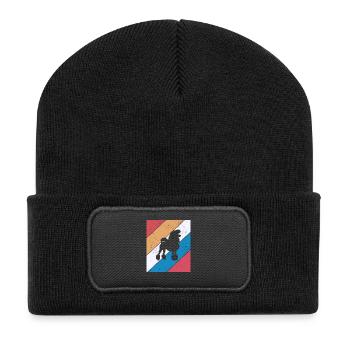 Poodle dog lover Retro vintage Gift idea - Recycelte Patch Beanie - Schwarz - Vorne