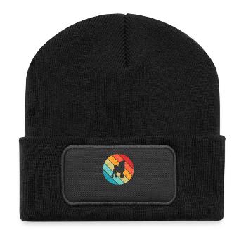 Poodle dog lover Retro vintage Gift idea - Recycled Patch Beanie - black - Front