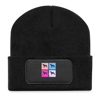 Rottweiler dog lover Retro vintage Gift idea - Recycelte Patch Beanie - Schwarz - Vorne