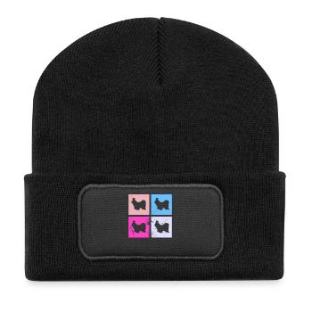 Shih Tzu dog lover Retro vintage Gift idea - Recycelte Patch Beanie - Schwarz - Vorne