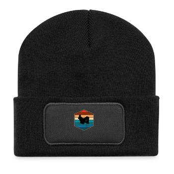 Shih Tzu dog lover Retro vintage Gift idea - Recycelte Patch Beanie - Schwarz - Vorne