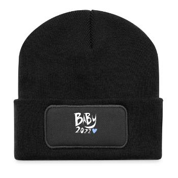 Bébé 2022 - Naissance Enceinte 2022 - Beanie recyclé à patch - noir - Devant