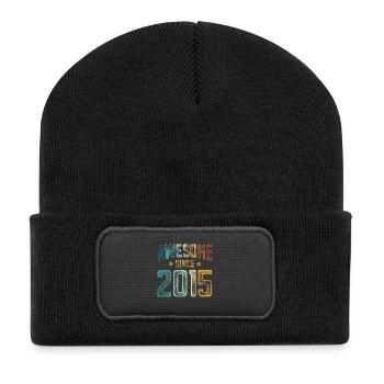 2015 Naissance Année de naissance - Beanie recyclé à patch - noir - Devant