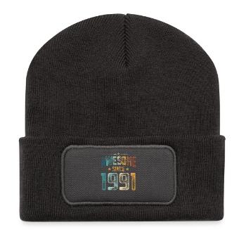 1991 Born Birthday Year of birth - Recycled Patch Beanie - dark grey - Front