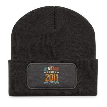 2011 Année de naissance Anniversaire Année de construction Millésime - Beanie recyclé à patch - charbon - Devant