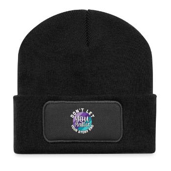You Matter Don't Let Your Story End - Recycled Patch Beanie - black - Front