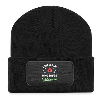 Watermelon Kawaii Melon - Recycled Patch Beanie - black - Front