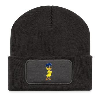 Ente Polizist Sonnenbrille Polizei - Recycelte Patch Beanie - Dunkelgrau - Vorne