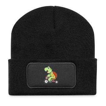 Turtle Bicycle - Recycled Patch Beanie - black - Front