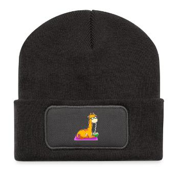 Giraffe Coconut - Recycled Patch Beanie - dark grey - Front