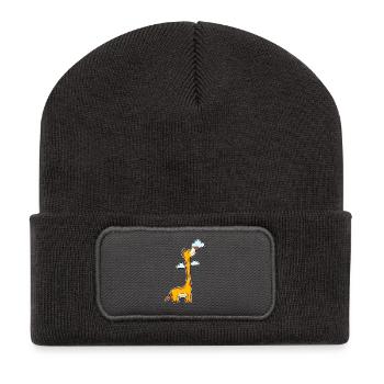 Giraffe Clouds - Recycled Patch Beanie - dark grey - Front