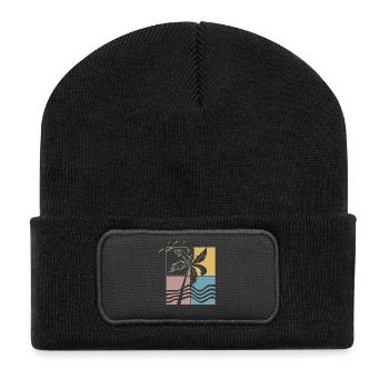 Surf Style - Surfing Sport - Recycelte Patch Beanie - Schwarz - Vorne