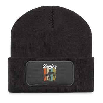 Surf Style - Surfing Sport - Recycelte Patch Beanie - Dunkelgrau - Vorne