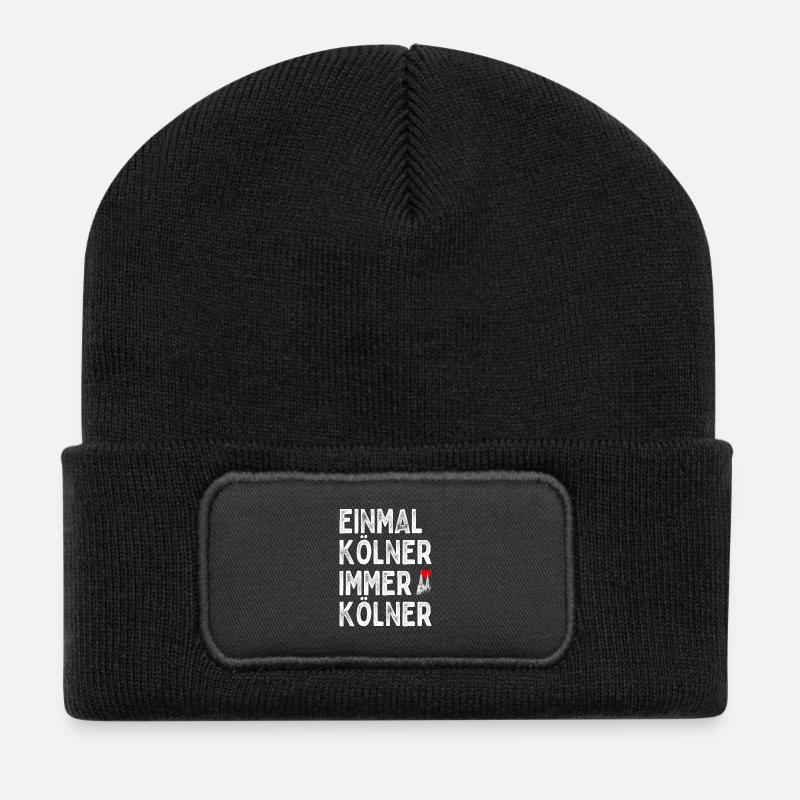 Köln Einmal Kölner Immer Kölner Karneval Kölsch - Recycelte Patch Beanie - Schwarz