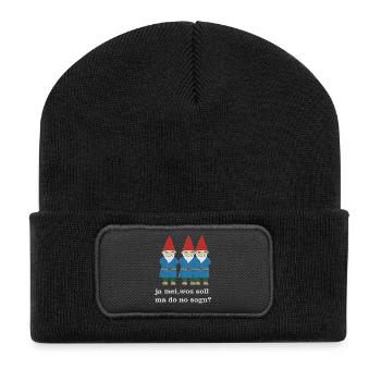 nains de jardin bavarois - Beanie recyclé à patch - noir - Devant