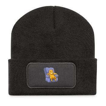 Cat with sofa - Recycled Patch Beanie - dark grey - Front