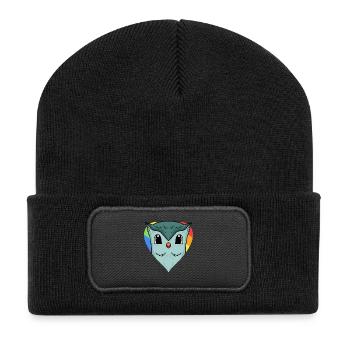 Owl Lgbt Rainbow Colors - Recycled Patch Beanie - black - Front