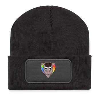 Pferd Lgbt Regenbogen Farben - Recycelte Patch Beanie - Dunkelgrau - Vorne