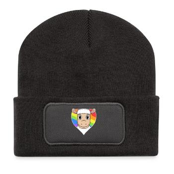 Sheep Lgbt Rainbow Colors - Recycled Patch Beanie - dark grey - Front