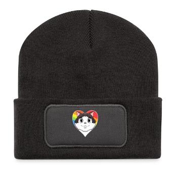Ragdoll Cat - Cœur arc-en-ciel - Beanie recyclé à patch - charbon - Devant