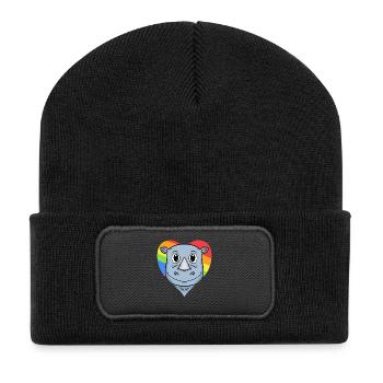 Rhino Lgbt Rainbow Colors - Recycled Patch Beanie - black - Front
