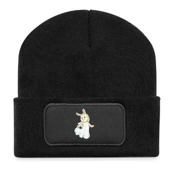 mariage avec voile de mariée lapin - Beanie recyclé à patch - noir - Devant