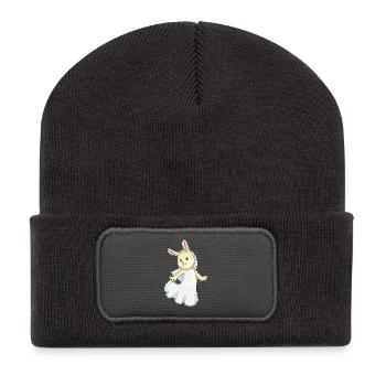 mariage avec voile de mariée lapin - Beanie recyclé à patch - charbon - Devant