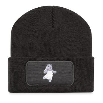 Mariage au voile nuptial de l’hippopotame - Beanie recyclé à patch - charbon - Devant