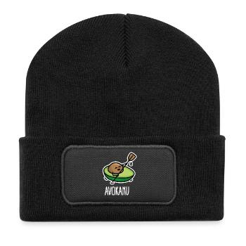 Avokanu lustige Kanu Kanusport Avocado Kajak - Recycelte Patch Beanie - Schwarz - Vorne