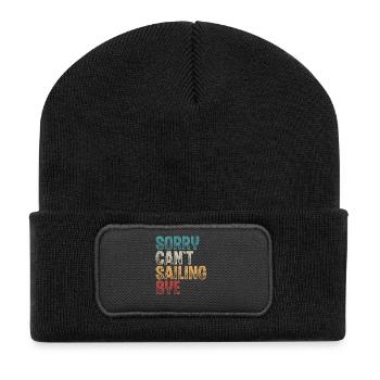 Voilier Voilier Voilier Rétro Vintage - Beanie recyclé à patch - noir - Devant