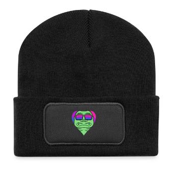 Cadeau crocodile bisexuel - Beanie recyclé à patch - noir - Devant