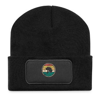 Brocoli Vegan Lover Retro Healthy Idée cadeau - Beanie recyclé à patch - noir - Devant