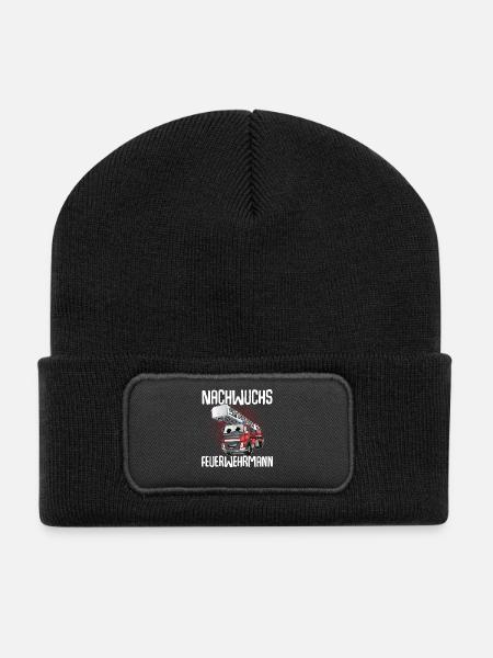Nachwuchs Feuerwehrmann - Recycelte Patch Beanie - Schwarz