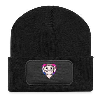Bisexuell Affe Geschenk - Recycelte Patch Beanie - Schwarz - Vorne