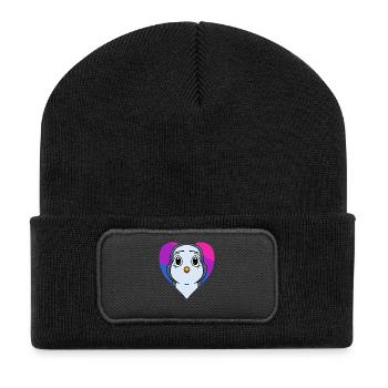 Bisexuell Pinguin Geschenk - Recycelte Patch Beanie - Schwarz - Vorne
