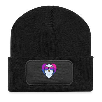 Cadeau pingouin bisexuel - Beanie recyclé à patch - noir - Devant