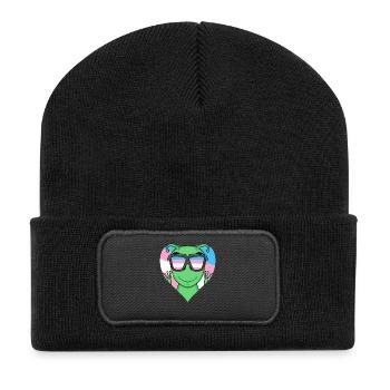 Cadeau transgenre transsexuel alien - Beanie recyclé à patch - noir - Devant