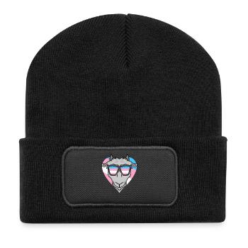 Transgender Transsexual Goat Gift - Recycled Patch Beanie - black - Front