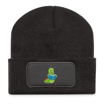 Caterpillar Nerd Book - Recycled Patch Beanie - dark grey - Front