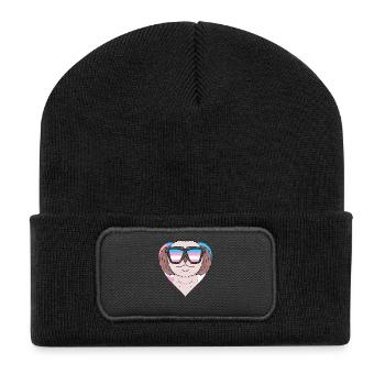 Transgender Transsexuell Shih Tzu Hund Geschenk - Recycelte Patch Beanie - Schwarz - Vorne