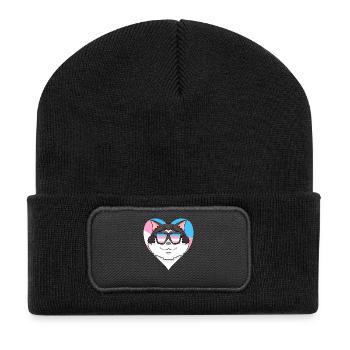 Transgender Transsexuell Ragdoll Katze Geschenk - Recycelte Patch Beanie - Schwarz - Vorne