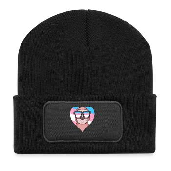 Cadeau de paresseux transsexuel transgenre - Beanie recyclé à patch - noir - Devant
