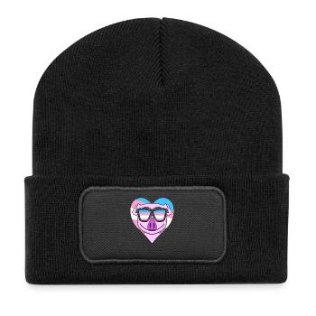 Cadeau de cochon transsexuel transgenre - Beanie recyclé à patch - noir - Devant